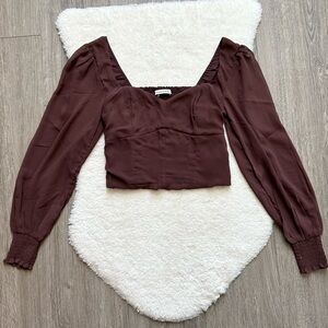 Abercrombie & Fitch Brown Cropped Women's Blouse